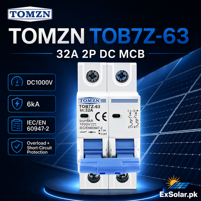 TOMZN TOB7Z-63 32A 2P 1000V DC Solar MCB