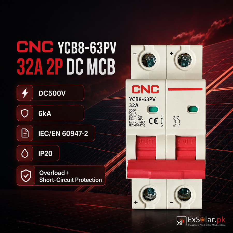 CNC YCB8-63PV 32A 2P 500V DC Solar MCB