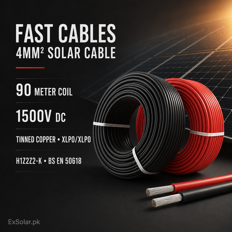 Fast Cables FastGreen 4mm² 1500V DC Solar Cable — 90m Seller Coil