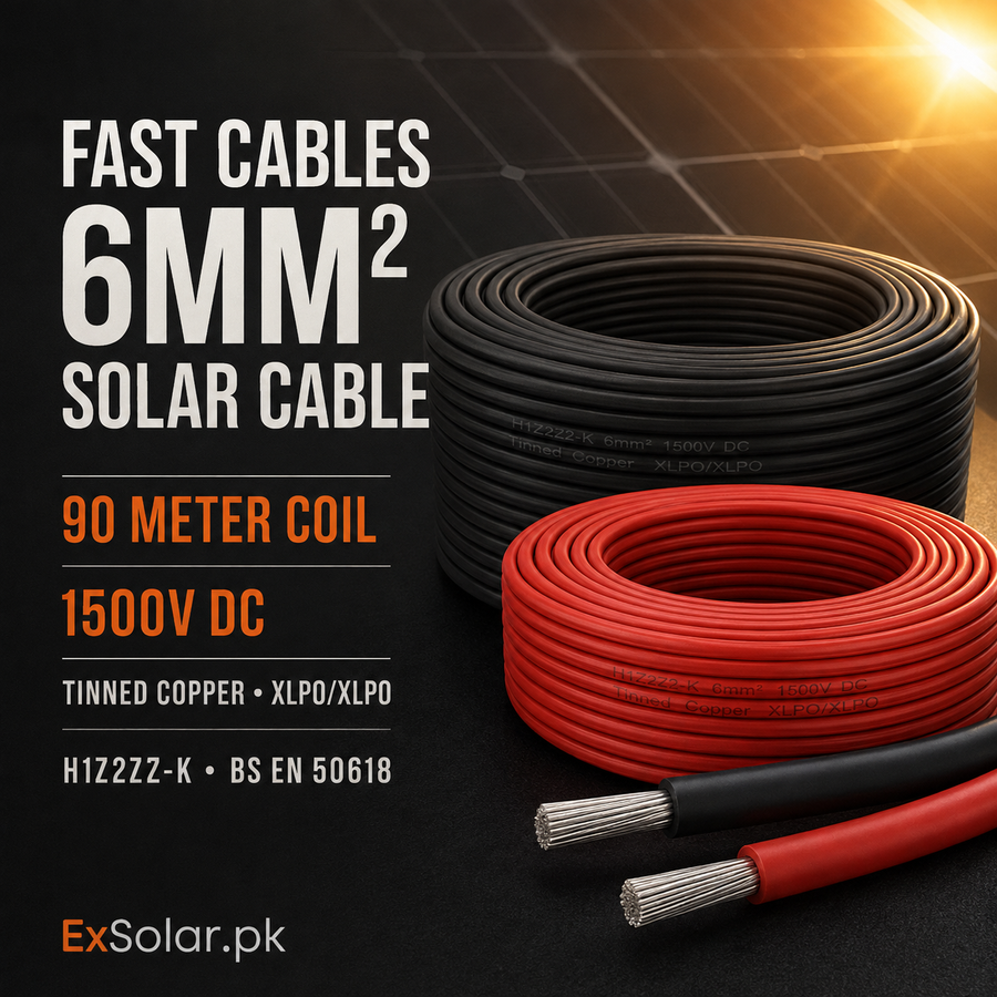 Fast Cables FastGreen 6mm² 1500V DC Solar Cable — 90m Seller Coil