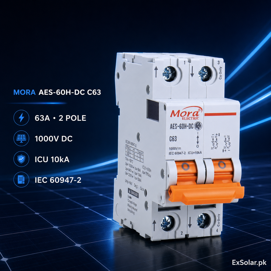 MORA AES-60H-DC C63 63A 2-Pole 1000V DC Circuit Breaker