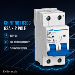 CHINT NB1-63DC C63A 63A 2-Pole 500V DC Solar Breaker
