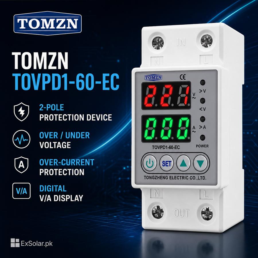 TOMZN TOVPD1-60-EC 2-Pole Adjustable Voltage & Current Protection Relay