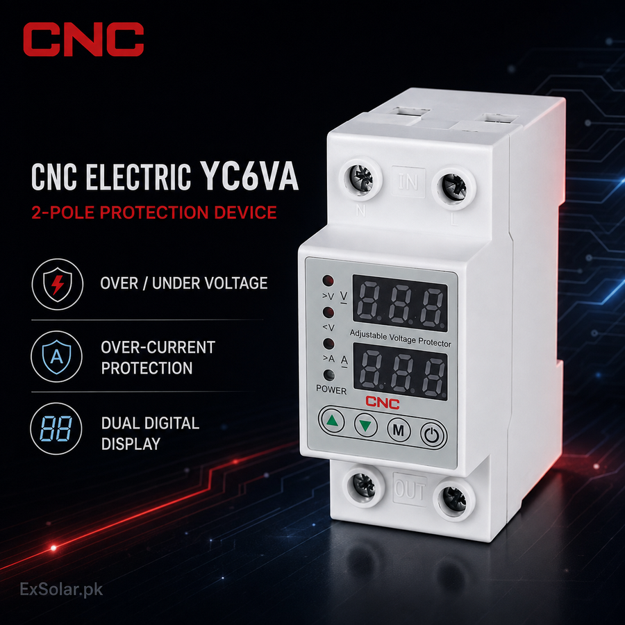 CNC Electric YC6VA 2-Pole Adjustable Voltage & Current Protection Relay