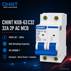 CHINT NXB-63 C32 32A 2-Pole 400V AC 6kA MCB