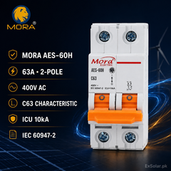MORA AES-60H C63 63A 2-Pole 400V AC Circuit Breaker