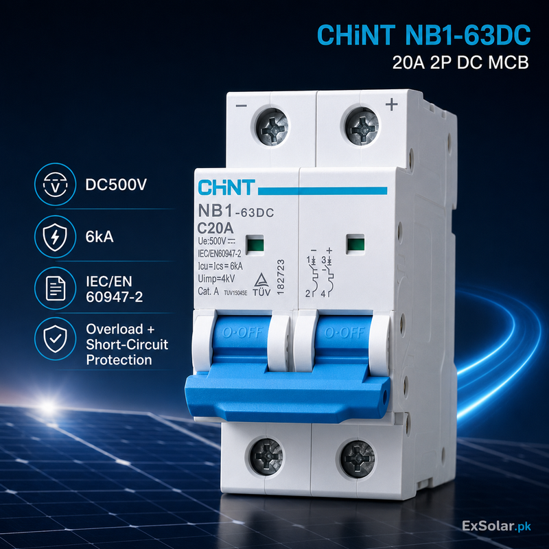 CHINT NB1-63DC C20A 20A 2P 500V DC Circuit Breaker