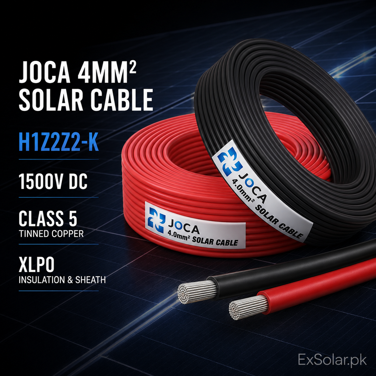 JOCA 4mm² H1Z2Z2-K XLPO Solar DC Cable