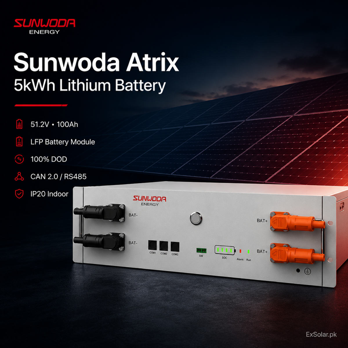 Sunwoda Energy Atrix-SE 5kWh 51.2V 100Ah Lithium Battery Module