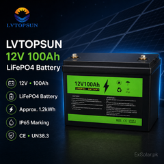 LVTOPSUN 12V 100Ah LiFePO4 Lithium Battery – 1.2kWh Class