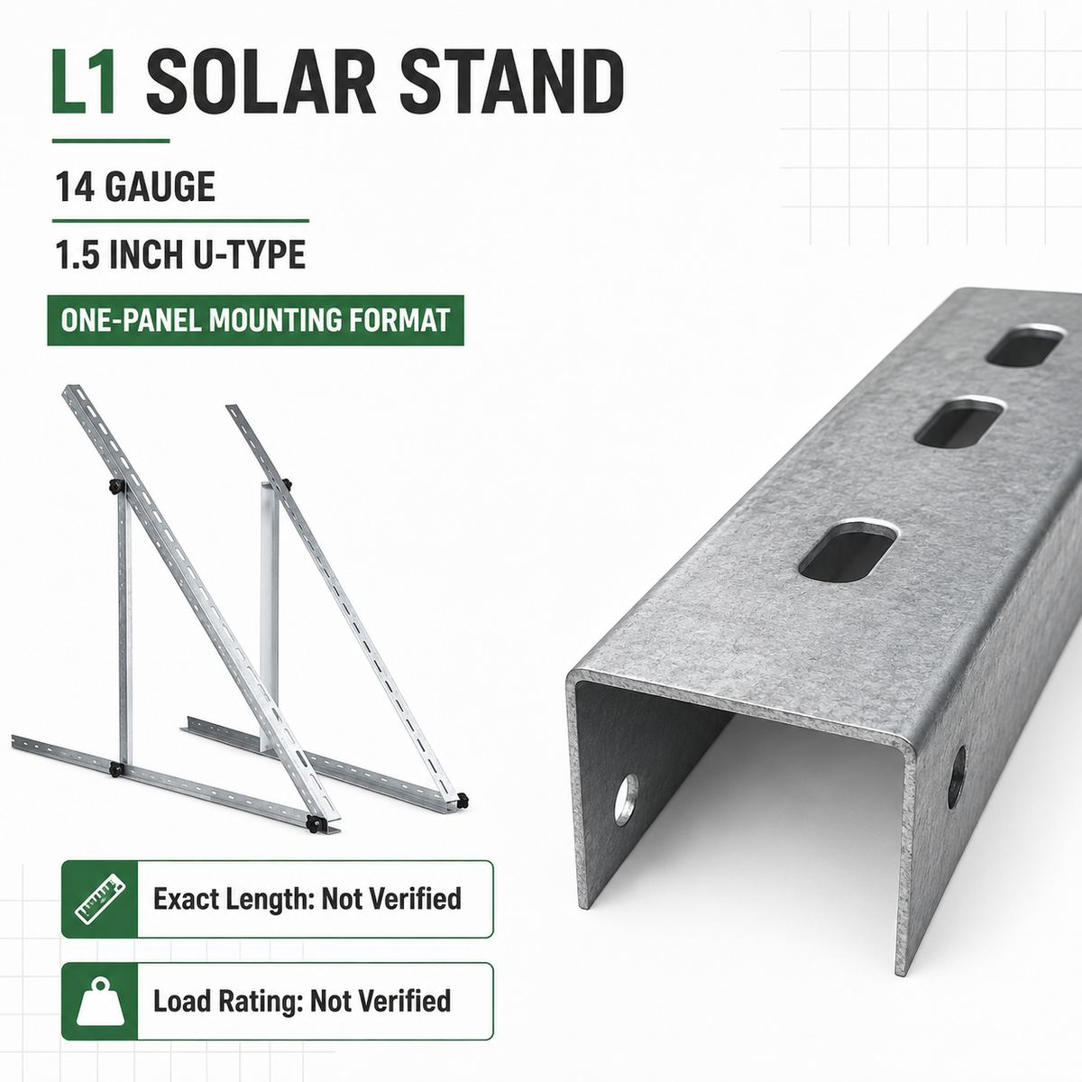 Solar Stand L1 14 Gauge 1.5-Inch U-Type