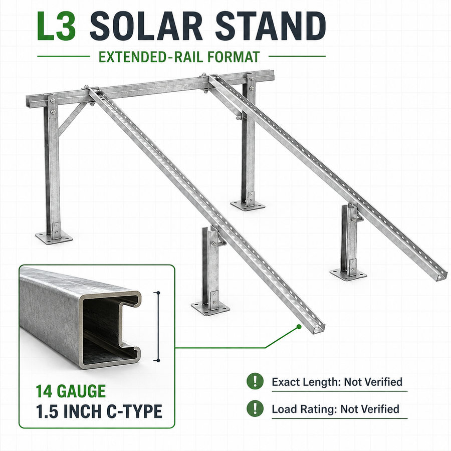 Solar Stand L3 14 Gauge 1.5-Inch C-Type
