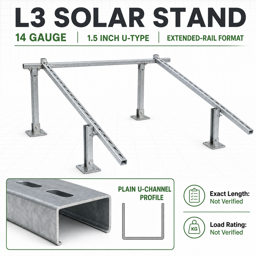 Solar Stand L3 14 Gauge 1.5-Inch U-Type