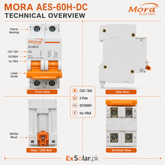 MORA AES-60H-DC C32 32A 2P 1000V DC Circuit Breaker