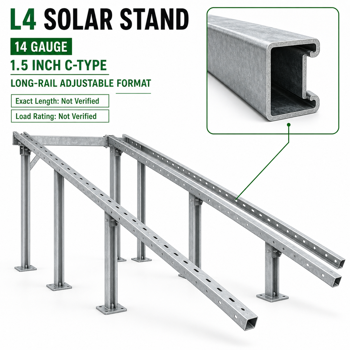 Solar Stand L4 14 Gauge 1.5 Inch C-Type