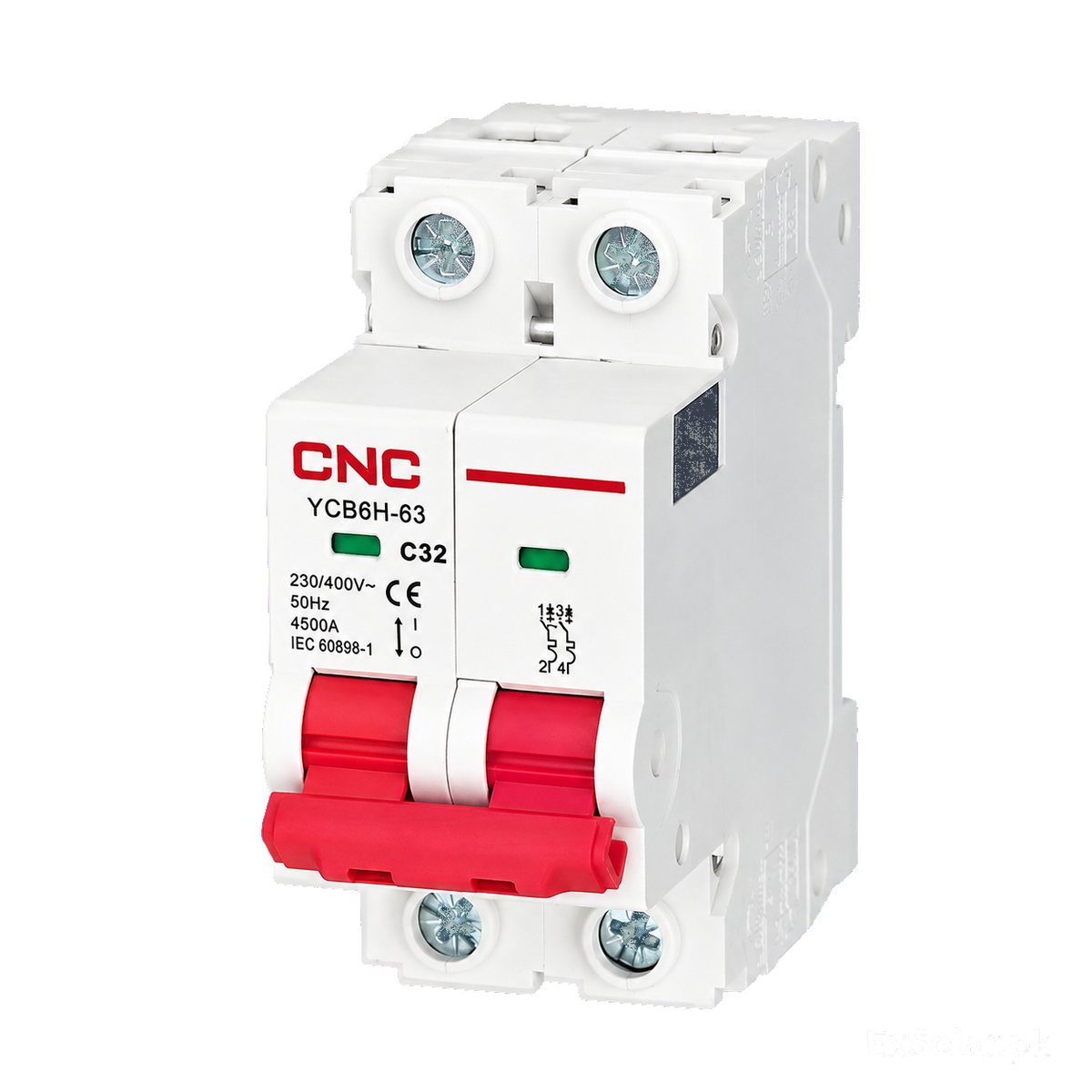 CNC YCB6H-63 32A 2-Pole C-Curve AC Miniature Circuit Breaker