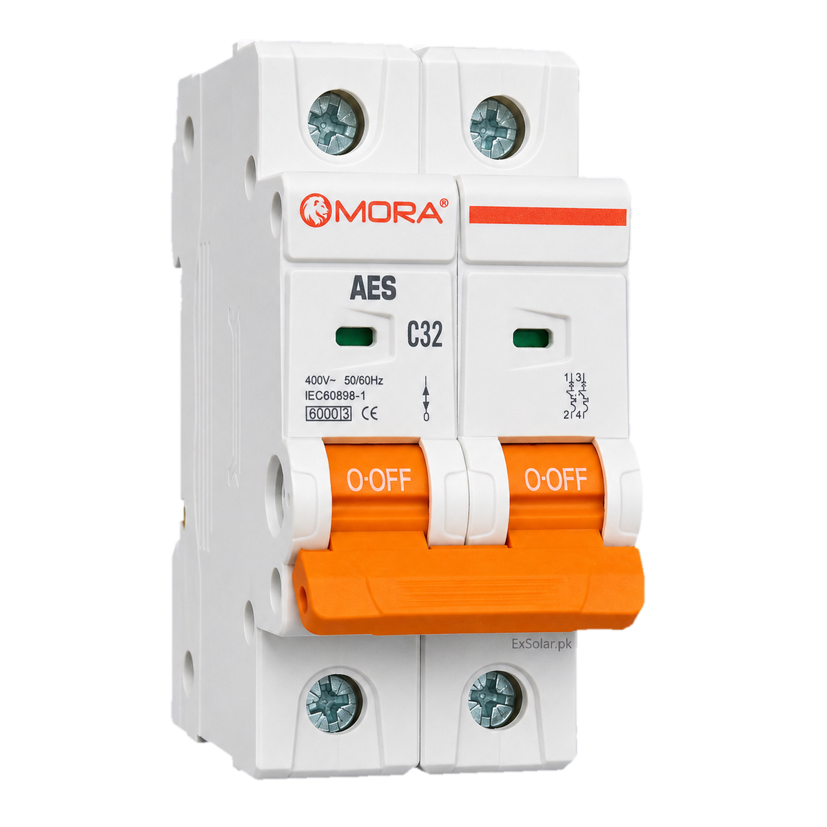 MORA AES C32 32A 2-Pole 400V AC 6kA MCB