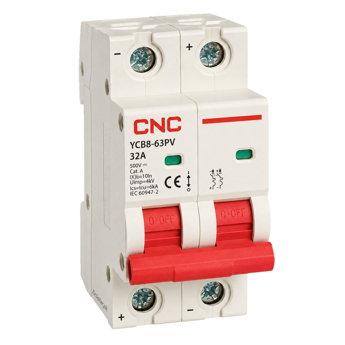 CNC YCB8-63PV 32A 2P 500V DC Solar MCB