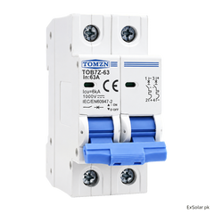 TOMZN TOB7Z-63 63A 2-Pole 1000V DC Solar Circuit Breaker