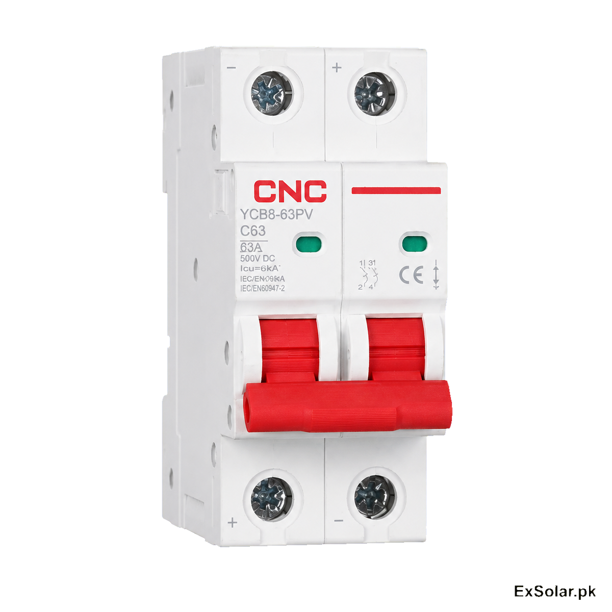 CNC YCB8-63PV C63 63A 2-Pole 500V DC Solar MCB