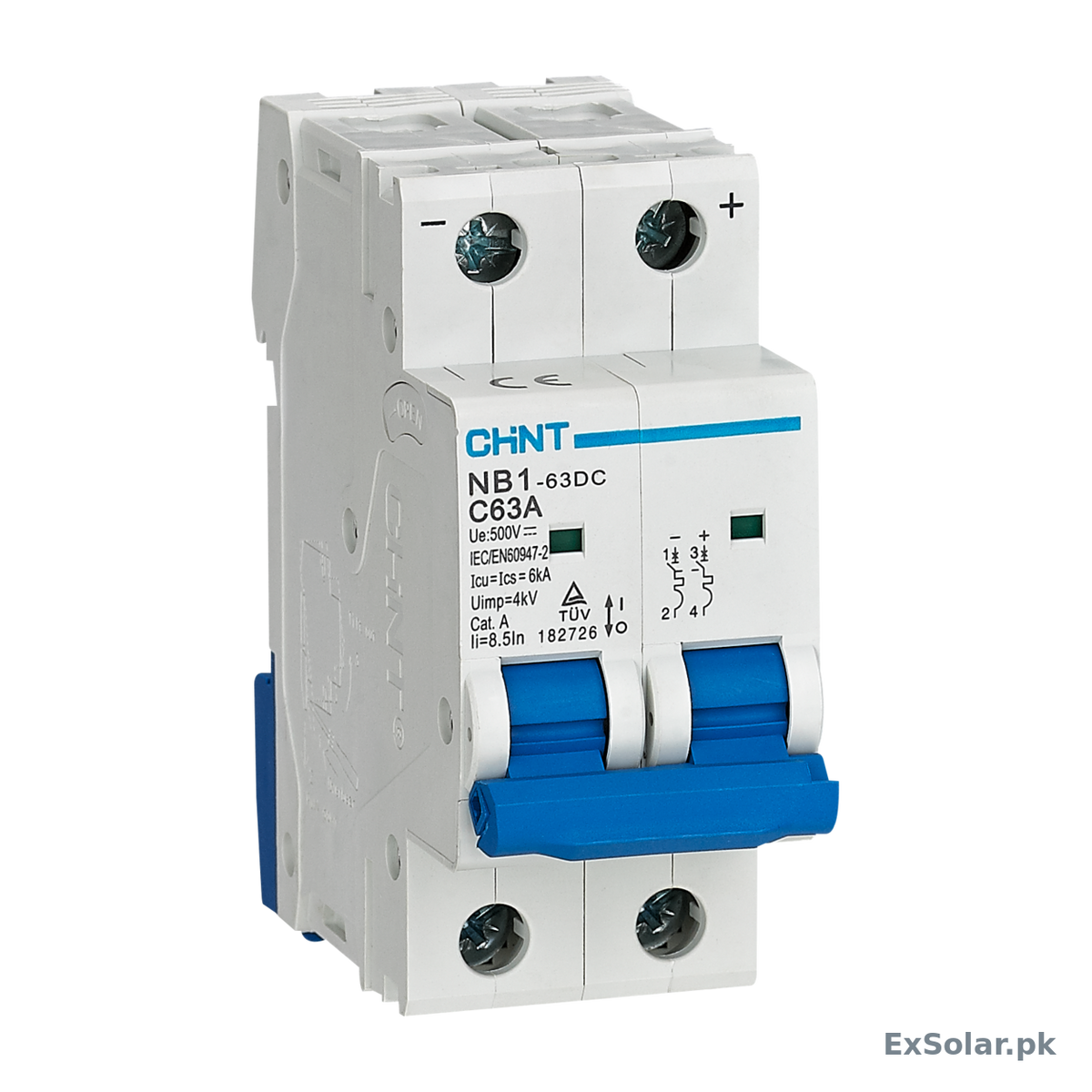 CHINT NB1-63DC C63A 63A 2-Pole 500V DC Solar Breaker