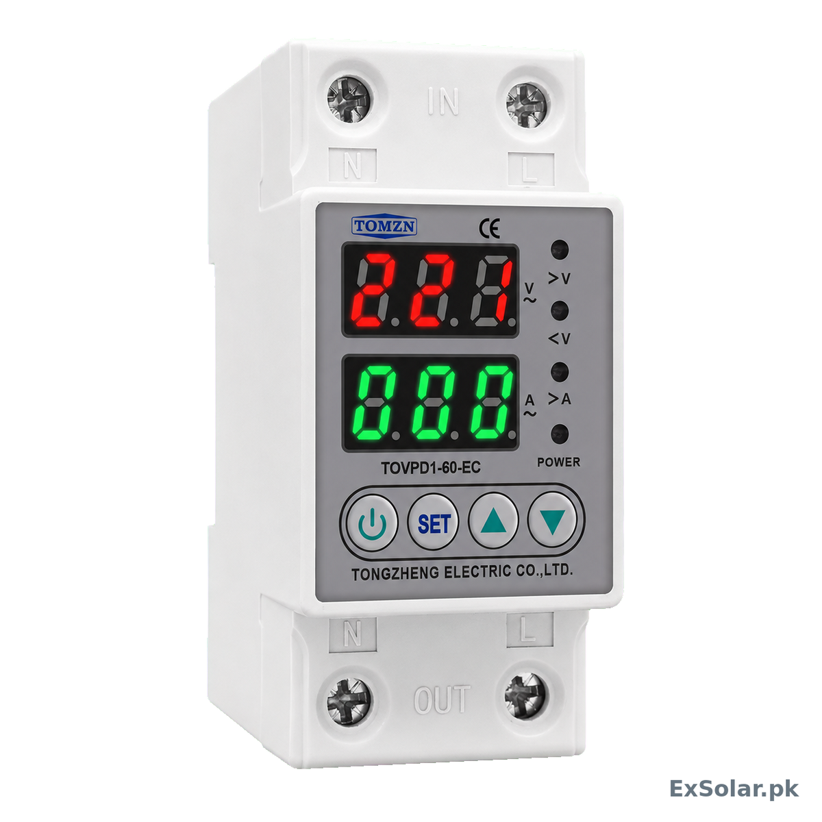 TOMZN TOVPD1-60-EC 2-Pole Adjustable Voltage & Current Protection Relay