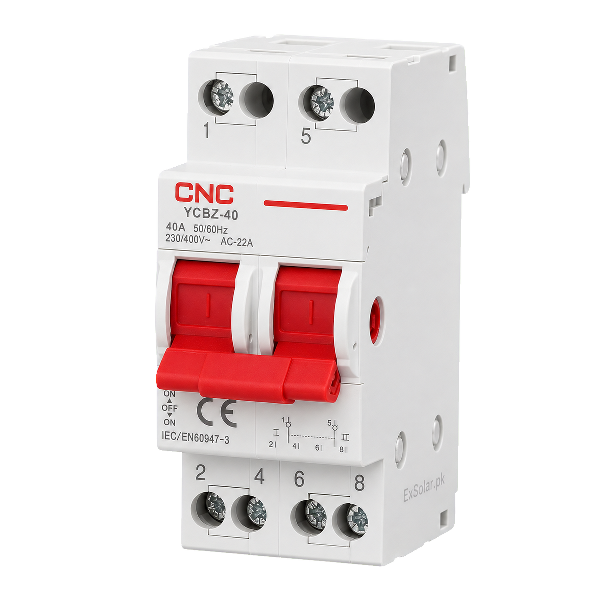 CNC YCBZ-40 40A 2-Pole Manual Changeover Switch