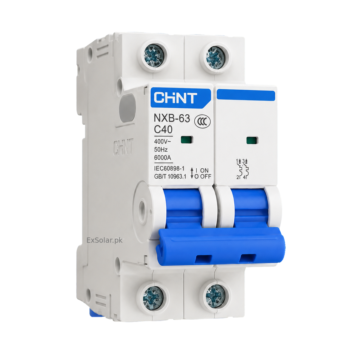 CHINT NXB-63 C40 40A 2-Pole 6kA AC Miniature Circuit Breaker