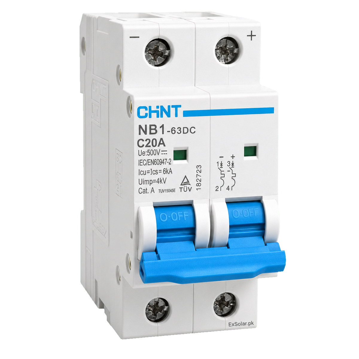 CHINT NB1-63DC C20A 20A 2P 500V DC Circuit Breaker