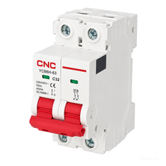 CNC YCB6H-63 32A 2-Pole C-Curve AC Miniature Circuit Breaker
