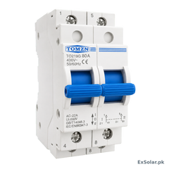 TOMZN TO219G 80A 2-Pole Manual Changeover Switch – 400V AC I–0–II Dual Power Transfer