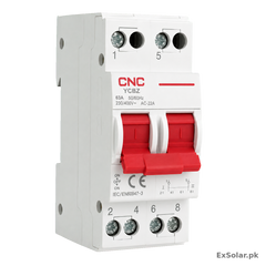 CNC Electric YCBZ 63A 2-Pole Manual Changeover Switch – 230/400V AC I–0–II