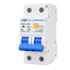 TOMZN TOB1L-63H C32 32A 2-Pole 30mA AC RCBO