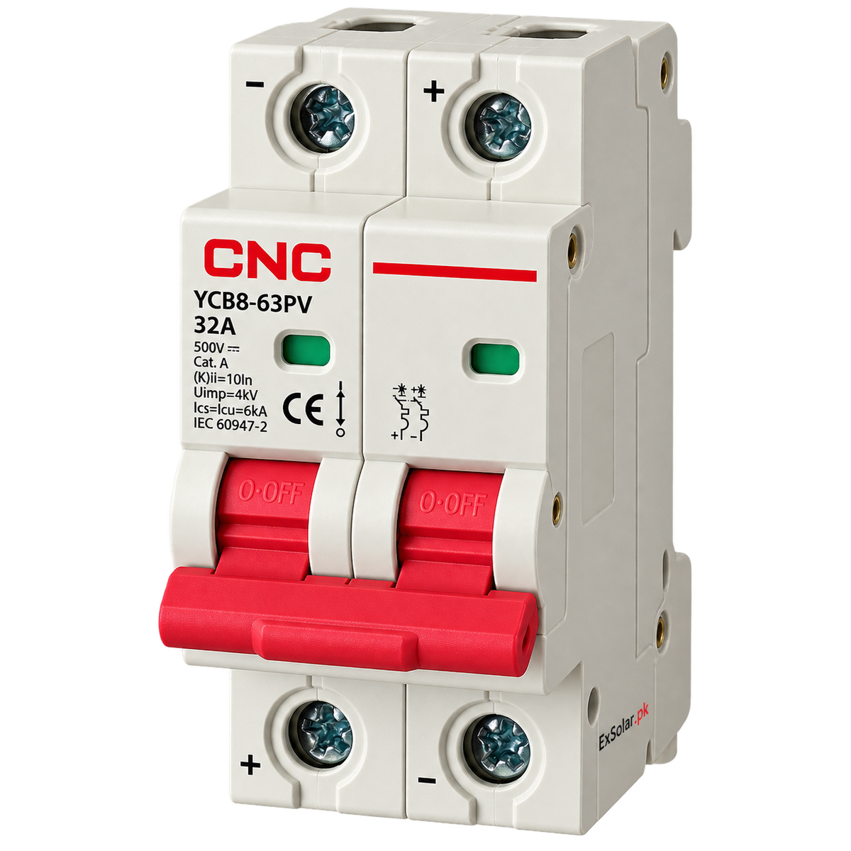CNC YCB8-63PV 32A 2P 500V DC Solar MCB