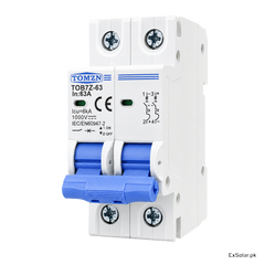 TOMZN TOB7Z-63 63A 2-Pole 1000V DC Solar Circuit Breaker