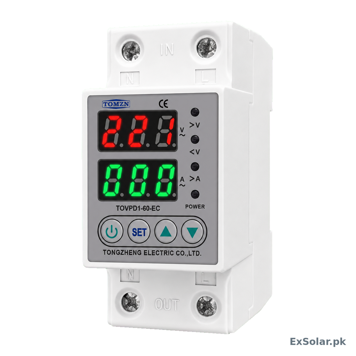 TOMZN TOVPD1-60-EC 2-Pole Adjustable Voltage & Current Protection Relay