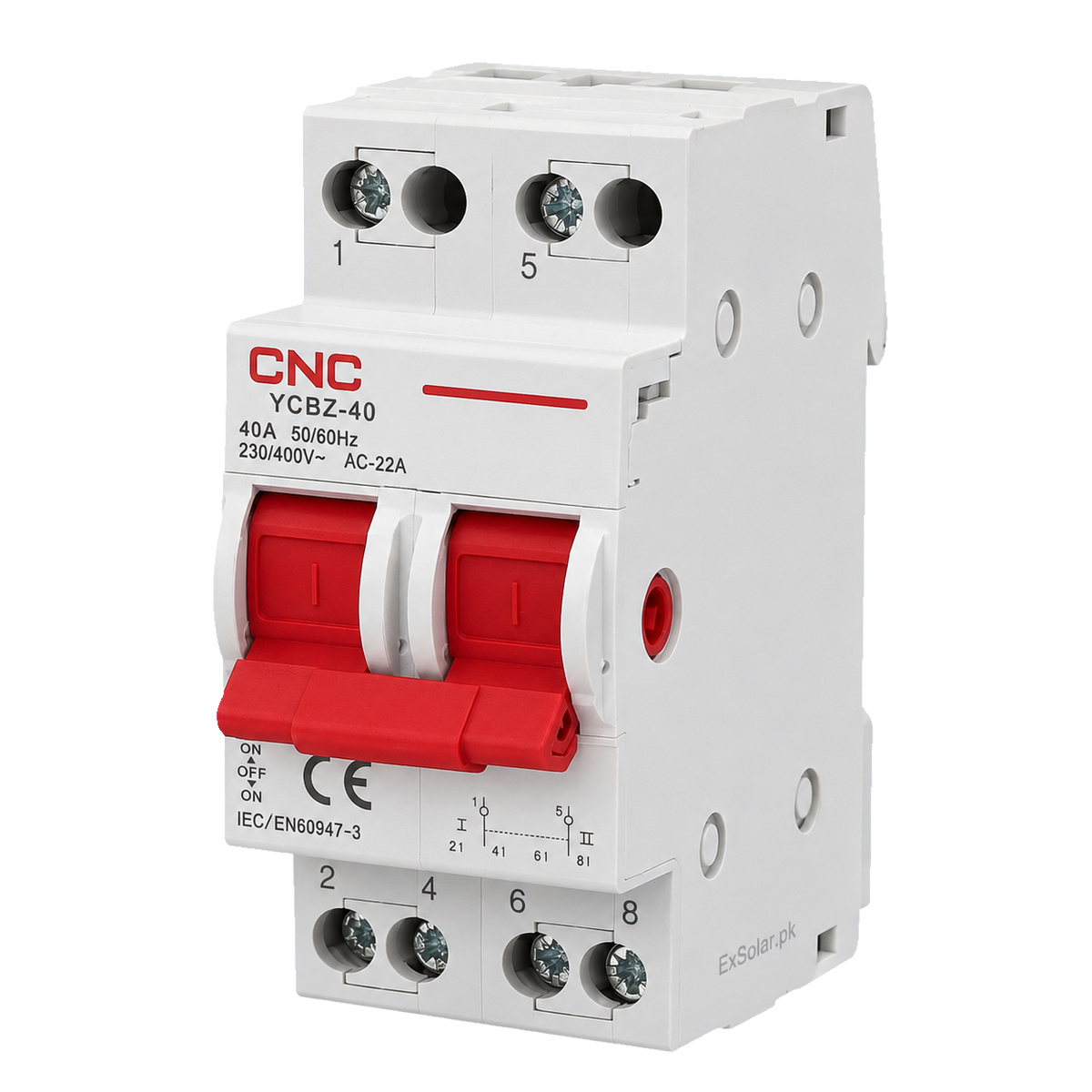 CNC YCBZ-40 40A 2-Pole Manual Changeover Switch