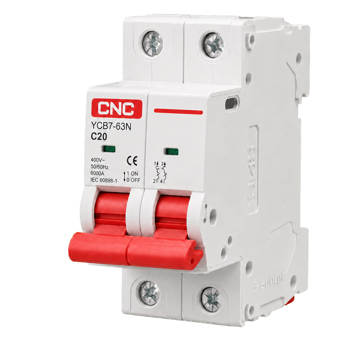 CNC YCB7-63N C20 20A 2P 6kA AC Miniature Circuit Breaker
