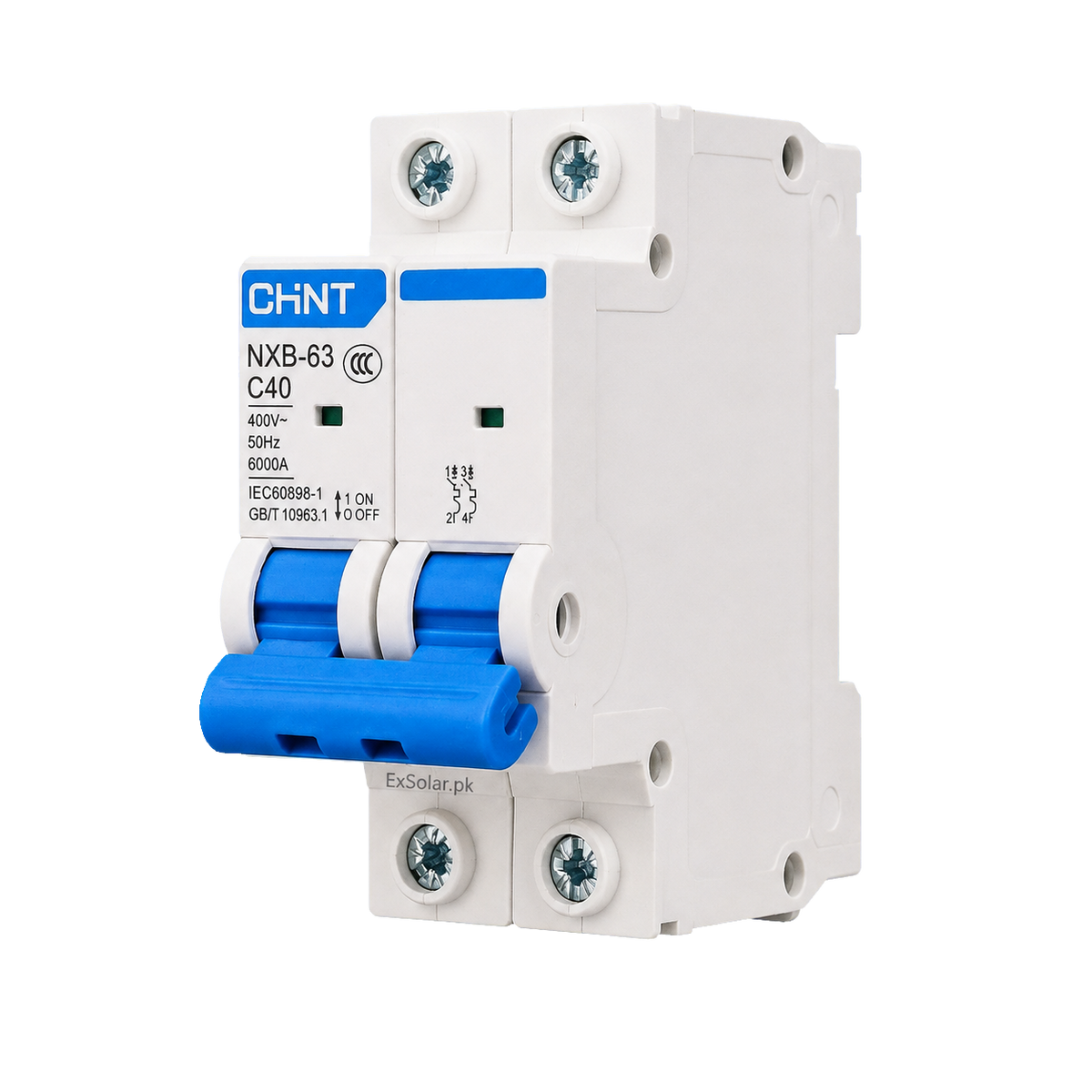 CHINT NXB-63 C40 40A 2-Pole 6kA AC Miniature Circuit Breaker
