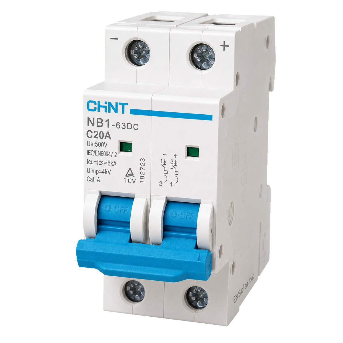 CHINT NB1-63DC C20A 20A 2P 500V DC Circuit Breaker