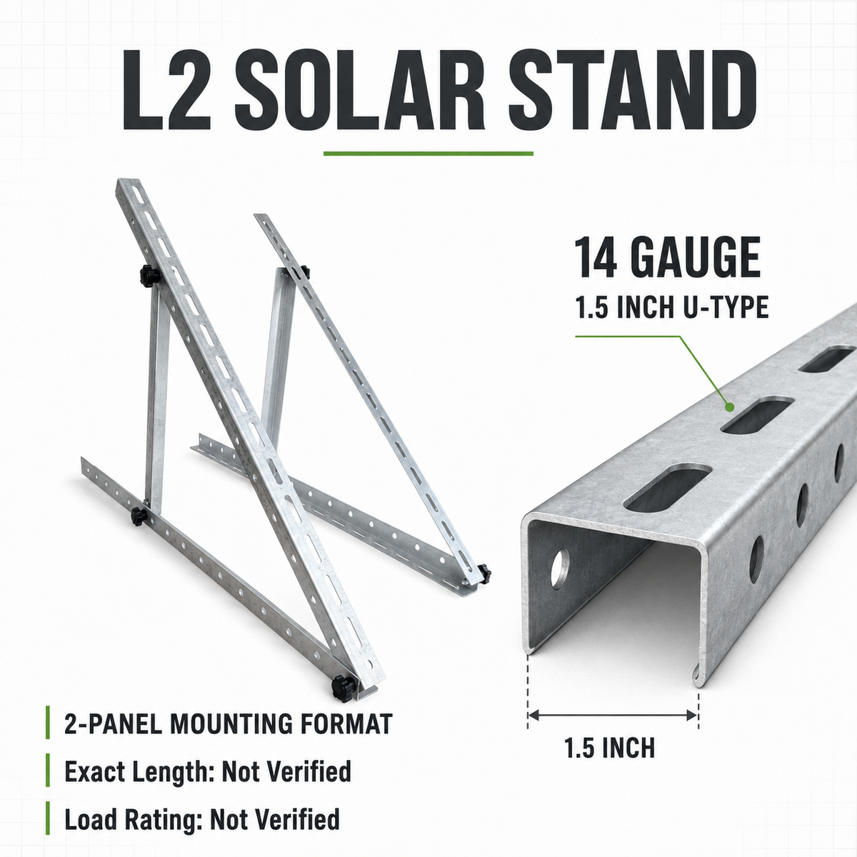 Solar Stand L2 14 Gauge 1.5-Inch U-Type