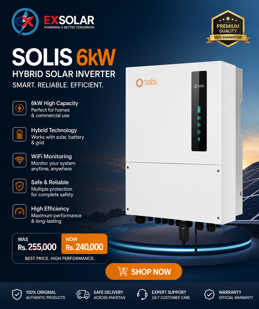 Solis 6kW Hybrid Solar Inverter – Single Phase | High Efficiency | WiFi Ready