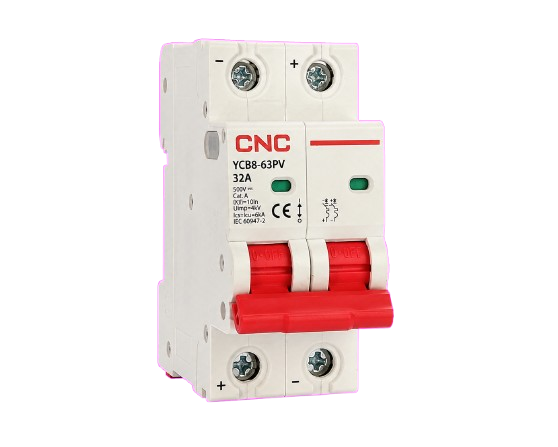 CNC YCB8-63PV 2-Pole 32A 500V DC Solar MCB Breaker