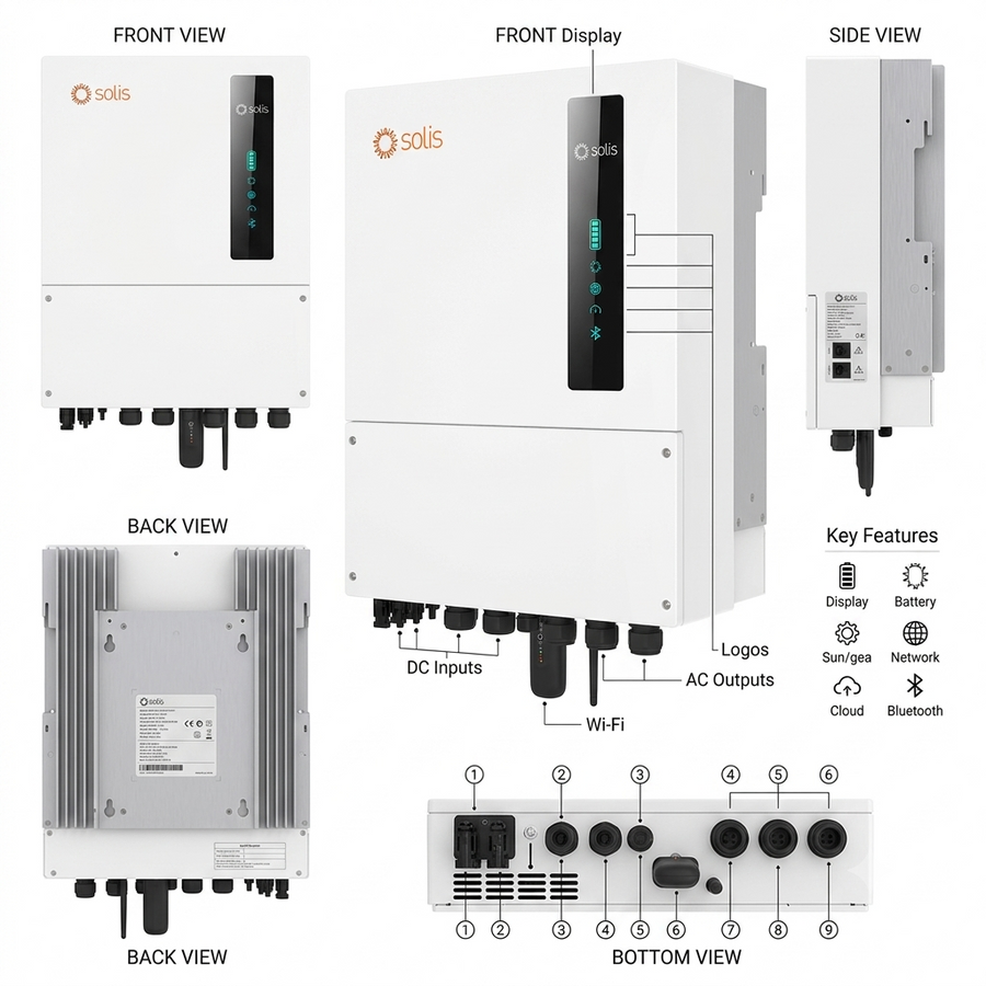 Solis 6kW Hybrid Solar Inverter – Single Phase | High Efficiency | WiFi Ready