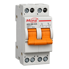 MORA AES-988 63A 2-Pole Manual Changeover Switch – 400V AC